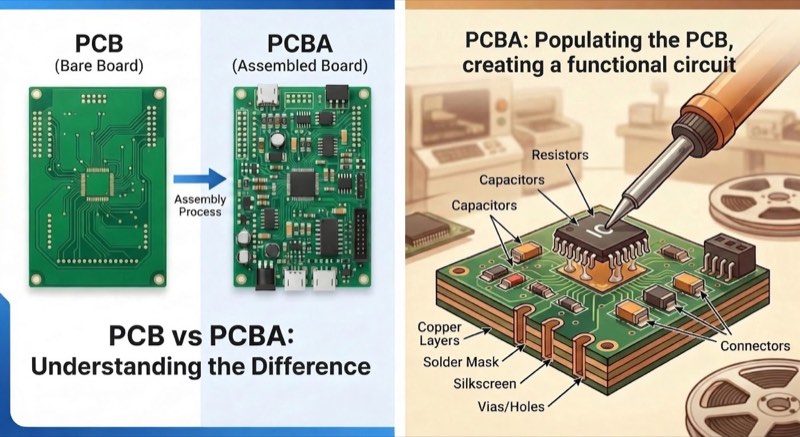 PCB vs PCBA: What's the Difference?